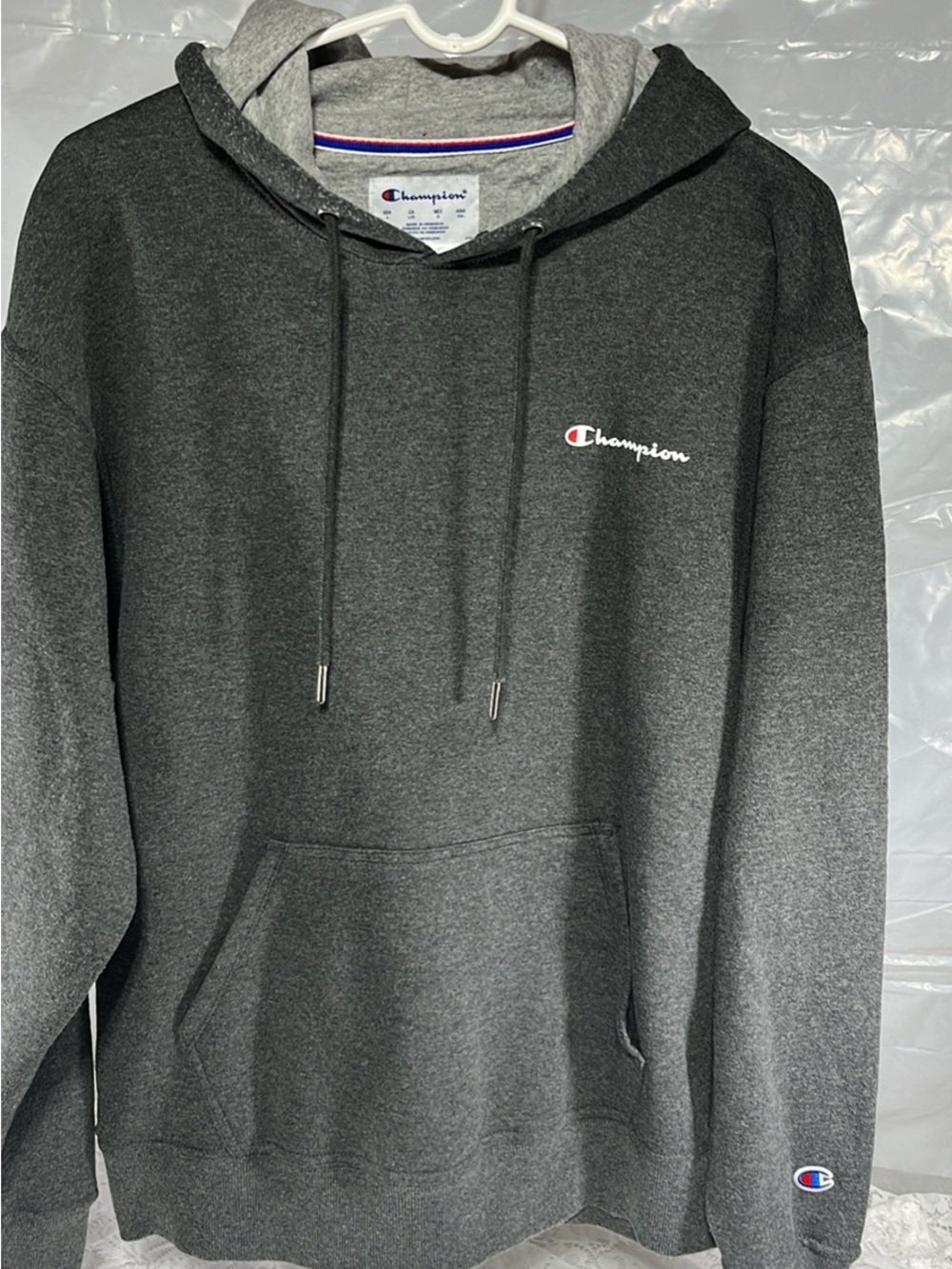Champion Men's Dark Gray Crewneck Pullover Hoodie